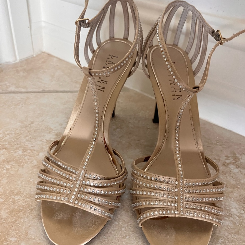 Lauren Ralph Lauren Gold Strappy Heels